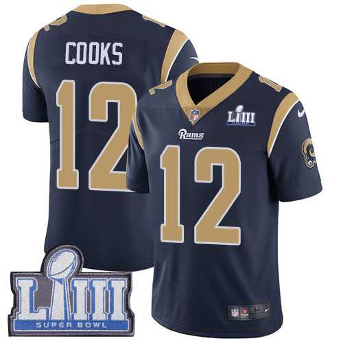 Nike Rams 12 Brandin Cooks Navy 2019 Super Bowl LIII Vapor Untouchable Limited Jersey,We sell and wholesale Nike Rams 12 Brandin Cooks Navy 2019 Super Bowl LIII Vapor Untouchable Limited Jersey on line form chian!